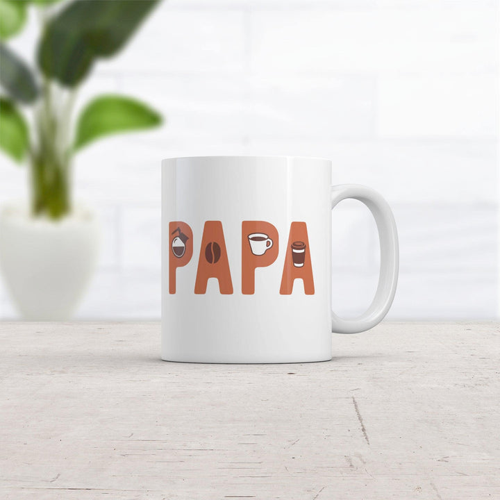 Papa Coffee Mug Funny Cool Father's Day Coffee Bean Roast Novelty Cup-11oz  -  Crazy Dog T-Shirts