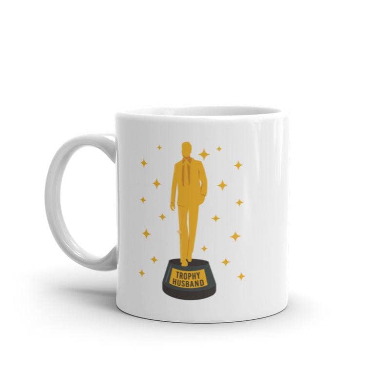 Trophy Husband Mug Funny Best Hubby Award Sparkling Gold Graphic Novelty Coffee Cup-11oz  -  Crazy Dog T-Shirts