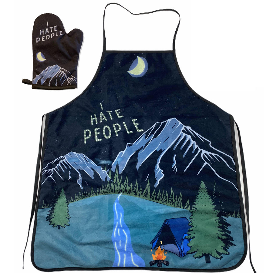 I Hate People Oven Mitt + Apron - Crazy Dog T-Shirts