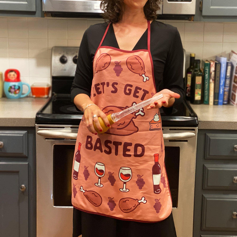 Let's Get Basted Apron - Crazy Dog T-Shirts