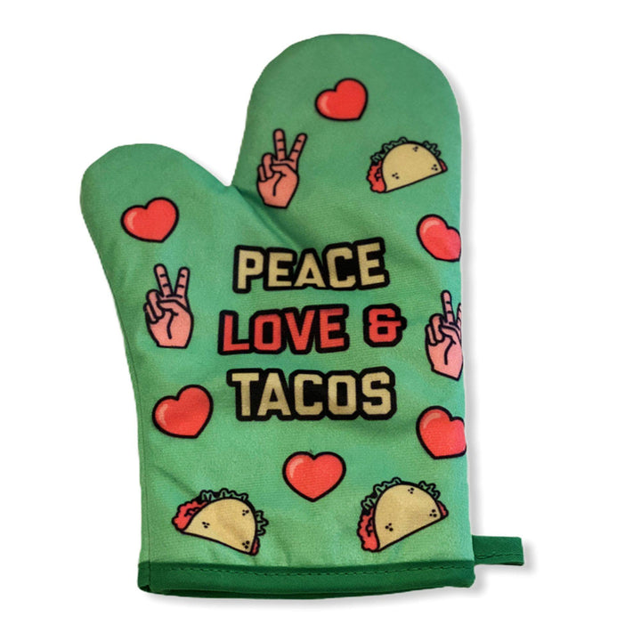 Peace Love Tacos Oven Mitt + Apron - Crazy Dog T-Shirts