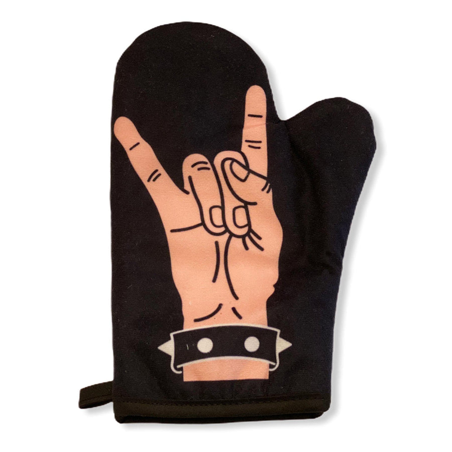 Rock Hand Oven Mitt - Crazy Dog T-Shirts