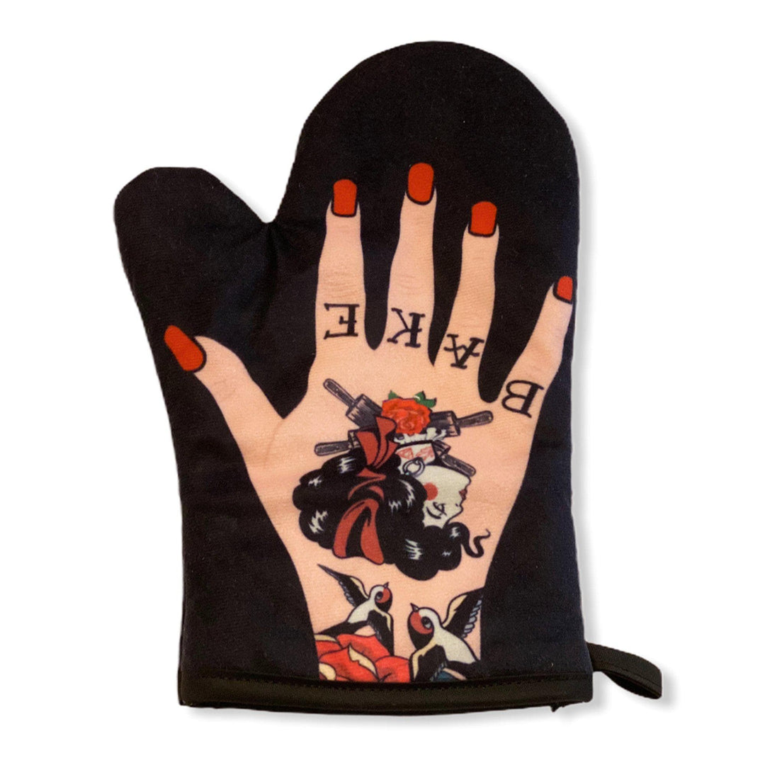 Womens Tattoo Hand Oven Mitt - Crazy Dog T-Shirts