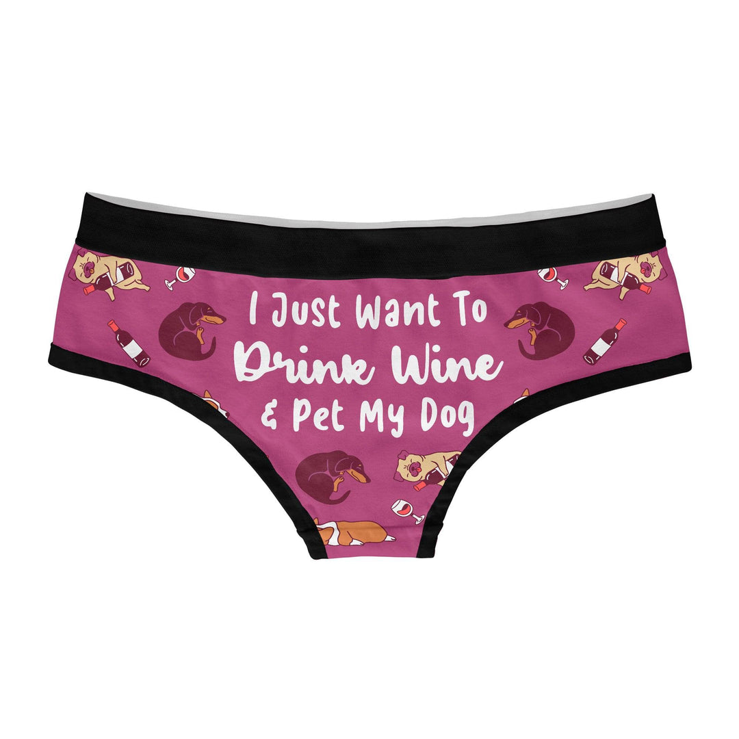 Drink Wine And Pet My Dog  -  Crazy Dog T-Shirts