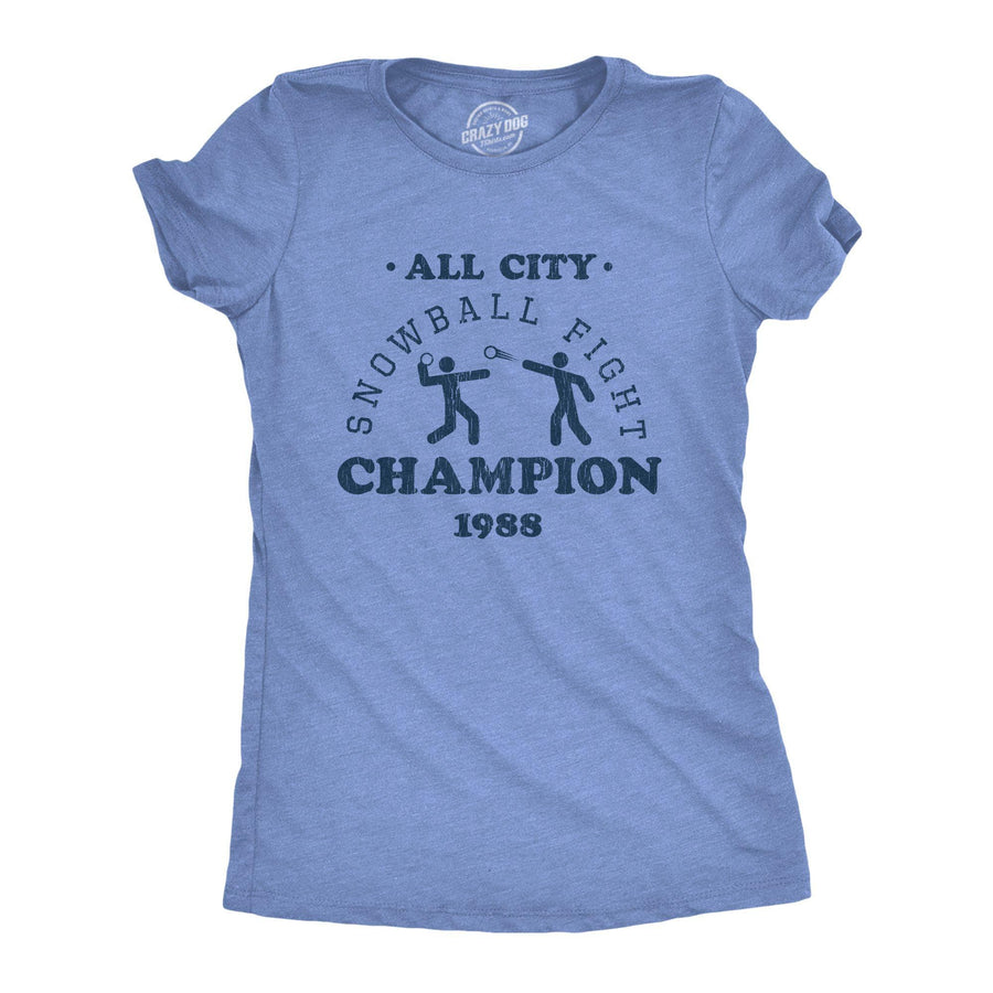 All City Snowball Fight Champion 1988 Women's Tshirt - Crazy Dog T-Shirts