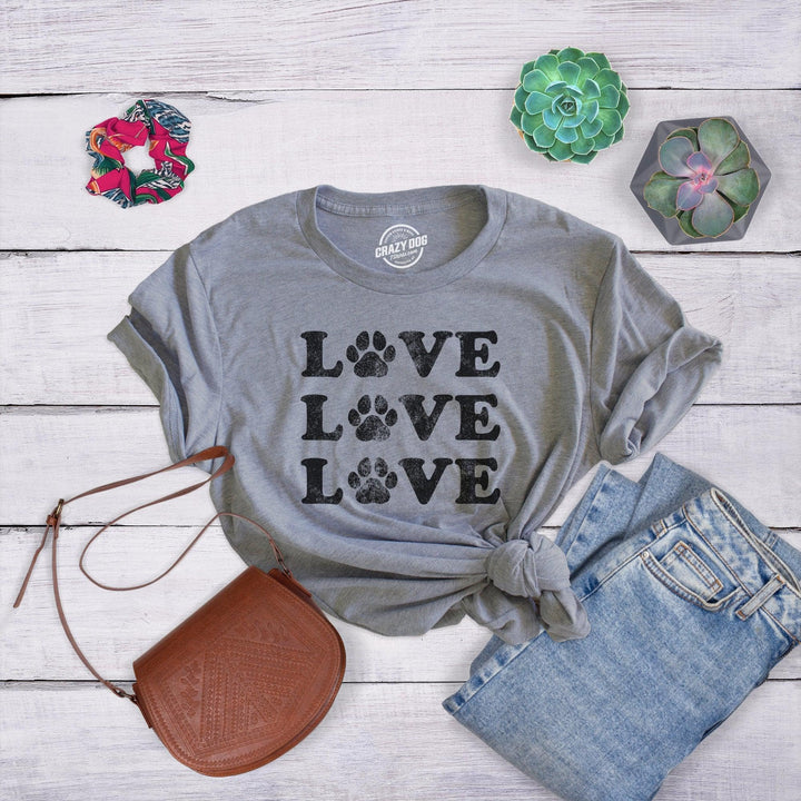 Love 3 Paws Women's Tshirt  -  Crazy Dog T-Shirts