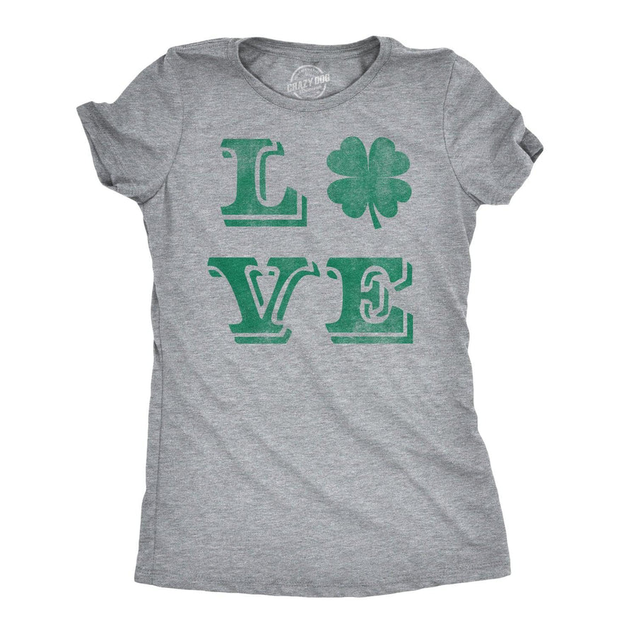 LOVE Lucky Clover Women's Tshirt  -  Crazy Dog T-Shirts