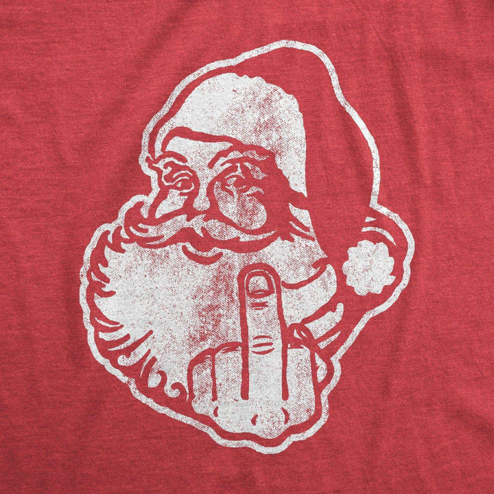 Middle Finger Santa Women's Tshirt - Crazy Dog T-Shirts