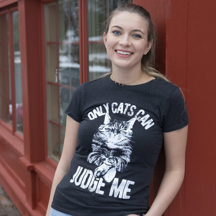 Only Cats Can Judge Me Women's Tshirt  -  Crazy Dog T-Shirts