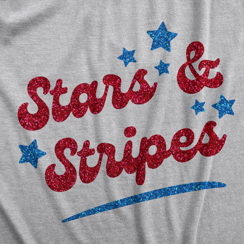 Stars And Stripes Glitter Women's Tshirt  -  Crazy Dog T-Shirts