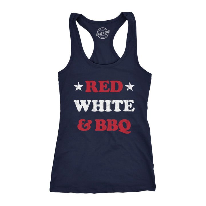 Red White And BBQ Women's Tank Top  -  Crazy Dog T-Shirts