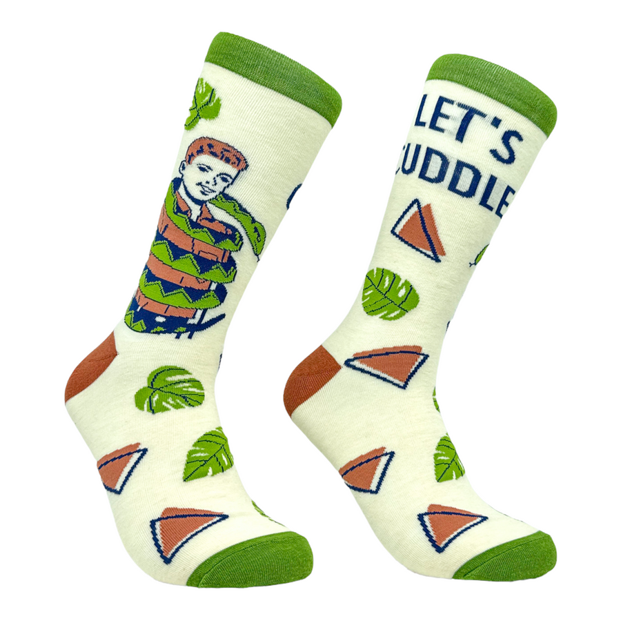 Funny Multi - CUDDLE Men's Lets Cuddle Snake Sock Nerdy animal Tee